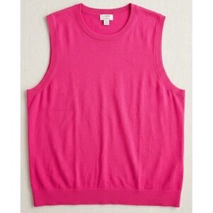 J.Crew Classic Shell Women 2X Pink Cotton Knit Sleeveless Sweater Preppy Capsule